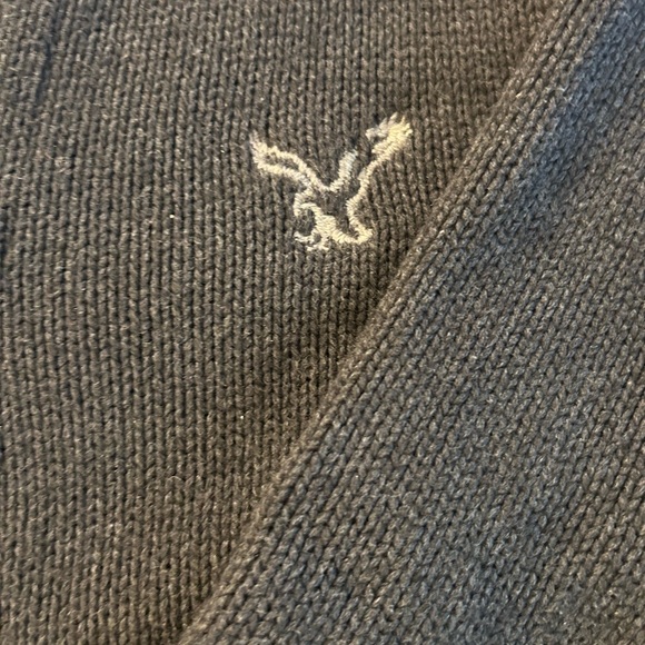 AMERICAN EAGLE OUTFITTERS MENS CHUNKY COTTON & WOOL FULL ZIP SWEATER SIZE LARGE - Picture 5 of 9